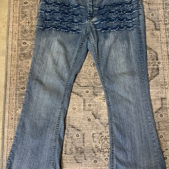 Y2K Apollo Jeans Size 15/16 Jeans Bootcut Stretch Rhinestones - Picture 9 of 11